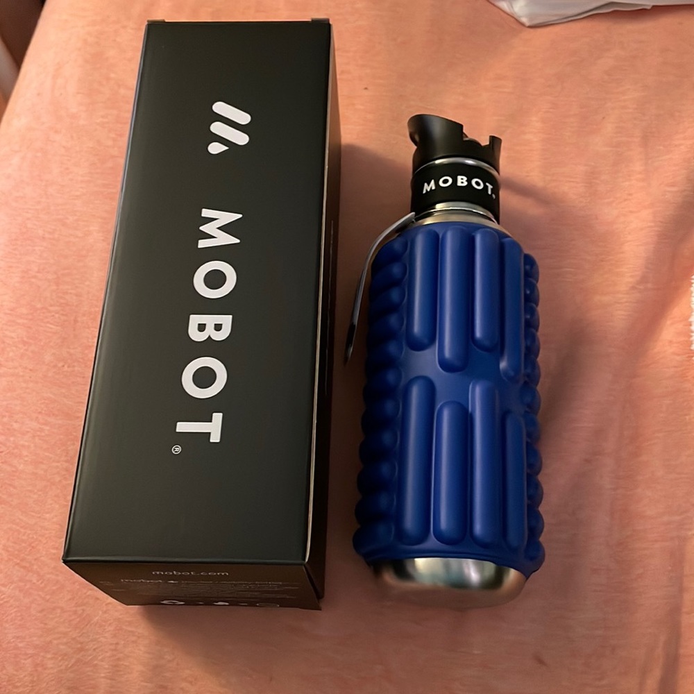 Blue Mobot Foam Roller Water Bottle